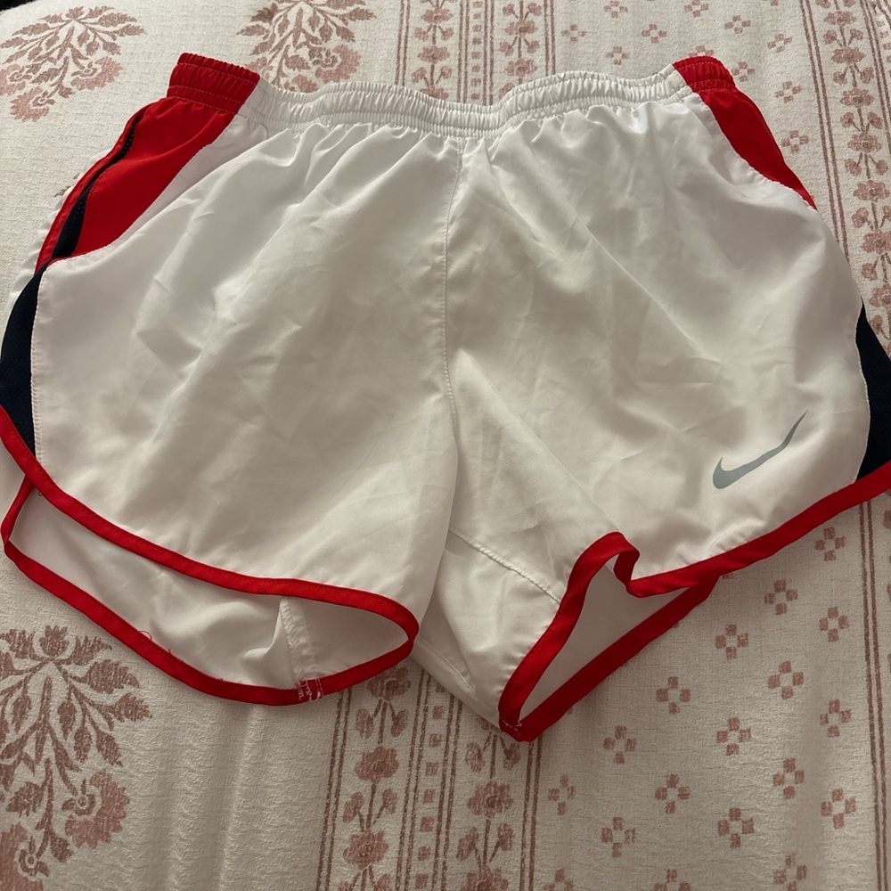 Nike Women's Red, White and Blue Athletic Shorts
